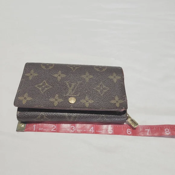 Louis Vuitton Brown Monogram Wallet Vintage Leather Zippered Porte Tresor Bifold - Picture 11 of 14